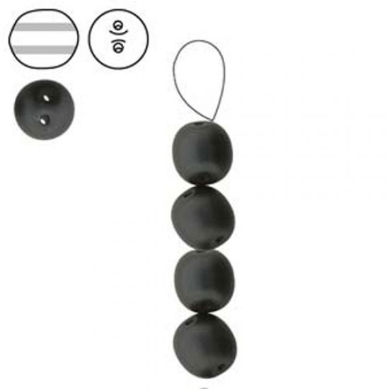 Double Hole Dobble Beads Matte Black 20 Beads